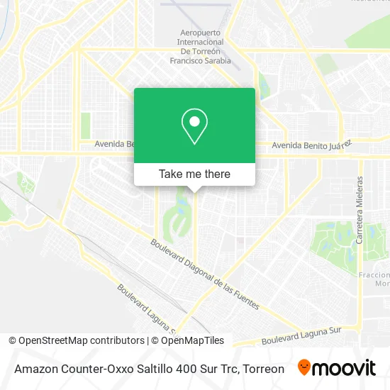 Amazon Counter-Oxxo Saltillo 400 Sur Trc map