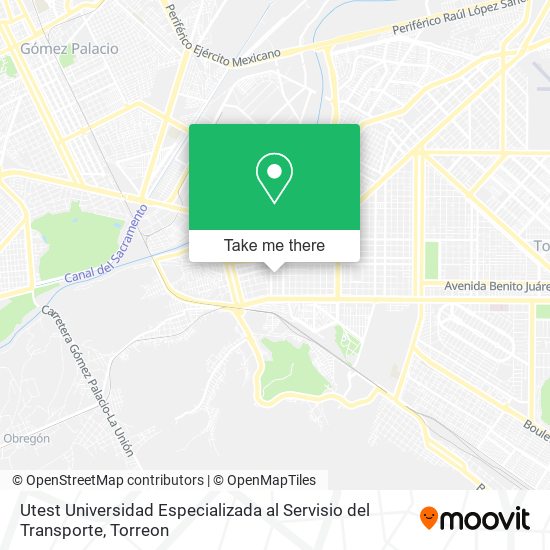 Utest Universidad Especializada al Servisio del Transporte map