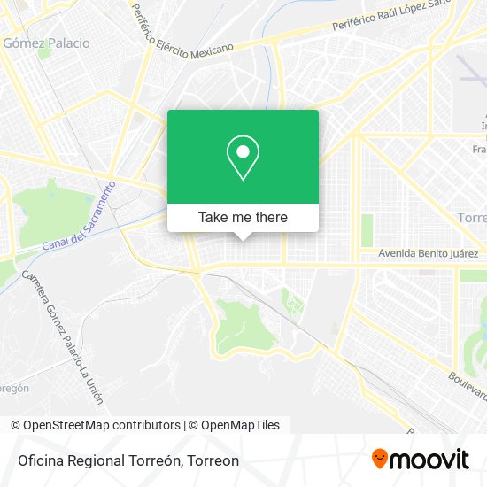Oficina Regional Torreón map