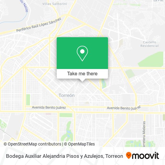 Mapa de Bodega Auxiliar Alejandria Pisos y Azulejos