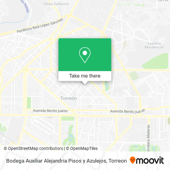 Mapa de Bodega Auxiliar Alejandria Pisos y Azulejos