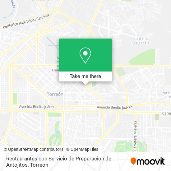 Mapa de Restaurantes con Servicio de Preparación de Antojitos