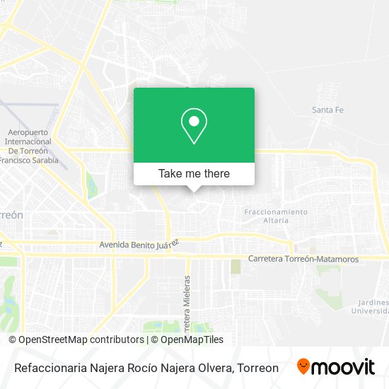 Mapa de Refaccionaria Najera Rocío Najera Olvera