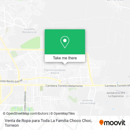 Venta de Ropa para Toda La Familia Choco Choc map