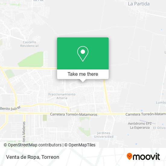 Venta de Ropa map