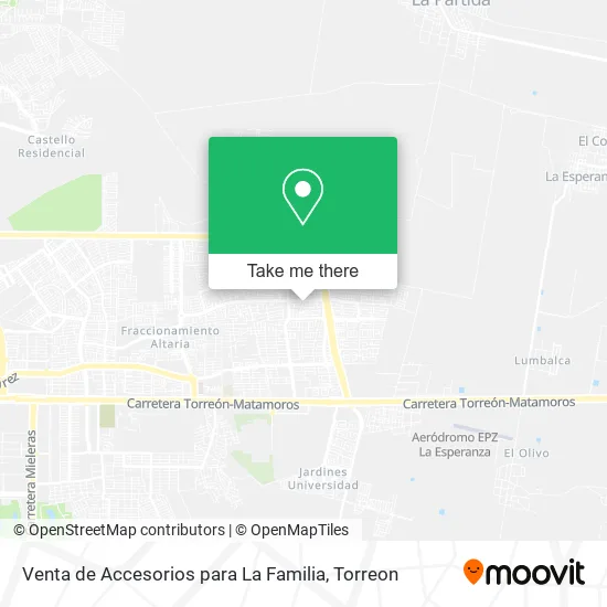 Mapa de Venta de Accesorios para La Familia