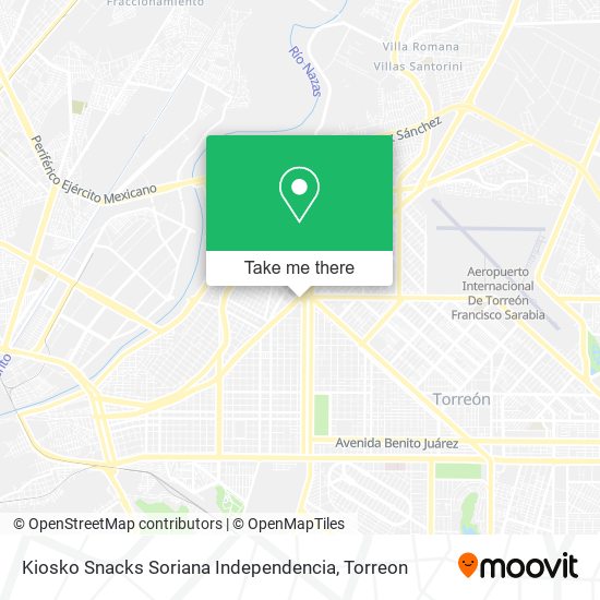 Kiosko Snacks Soriana Independencia map