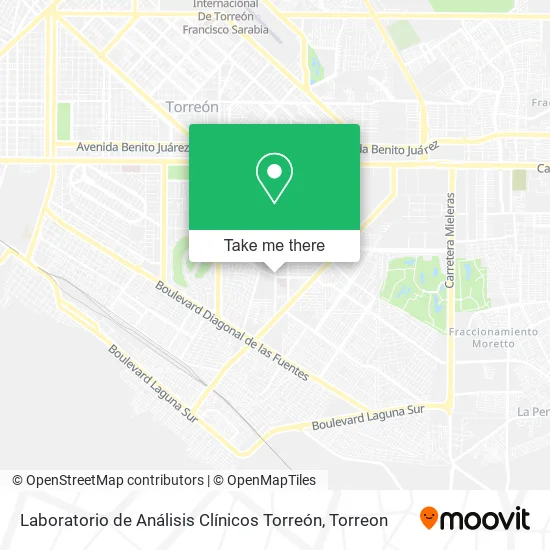 Mapa de Laboratorio de Análisis Clínicos Torreón