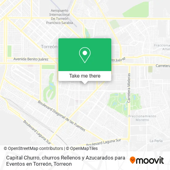 Capital Churro, churros Rellenos y Azucarados para Eventos en Torreón map