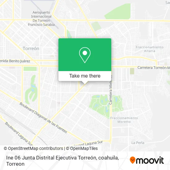 Ine 06 Junta Distrital Ejecutiva Torreón, coahuila map