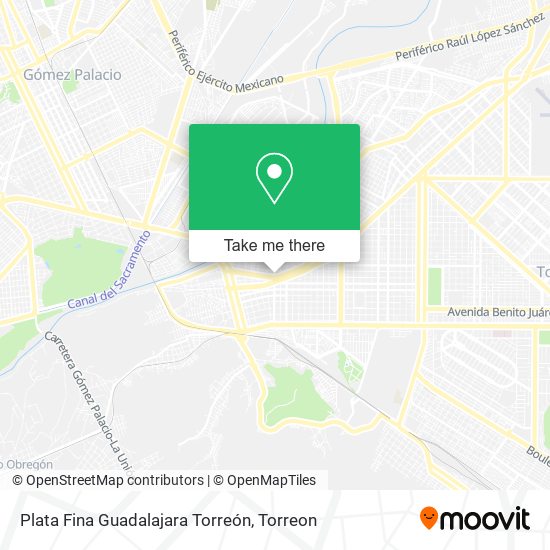 Plata Fina Guadalajara Torreón map