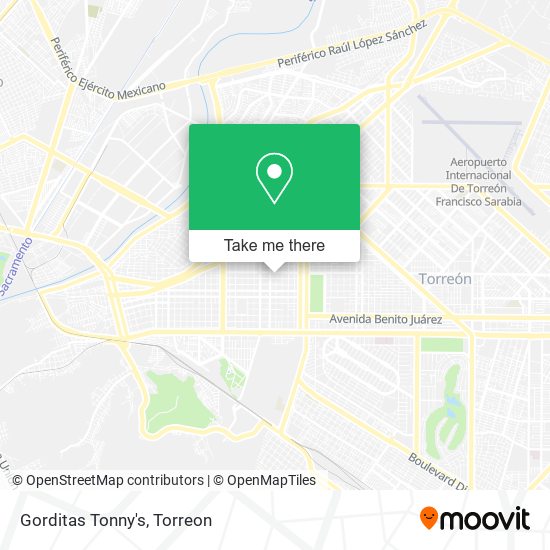 Mapa de Gorditas Tonny's