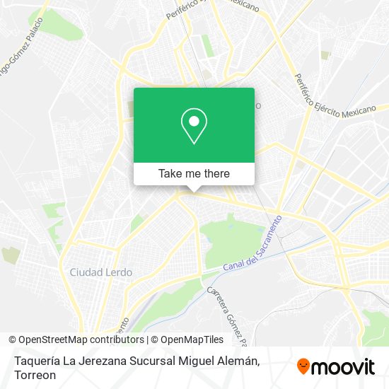 Mapa de Taquería La Jerezana Sucursal Miguel Alemán