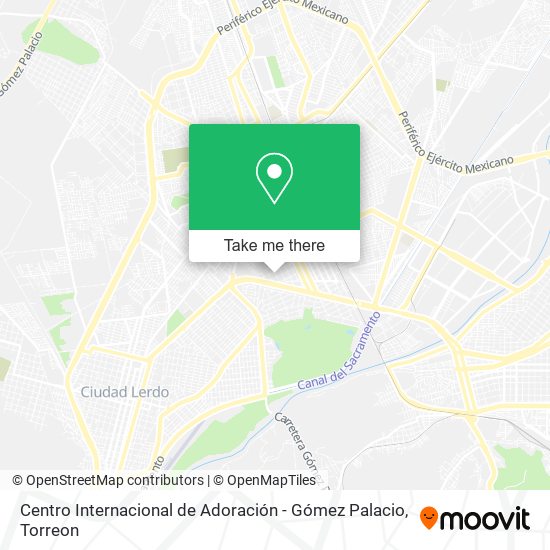 Mapa de Centro Internacional de Adoración - Gómez Palacio