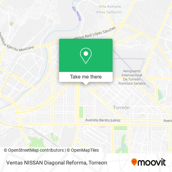 Ventas NISSAN Diagonal Reforma map