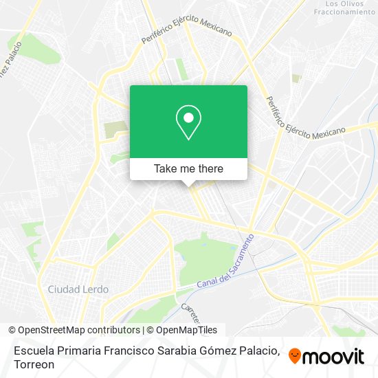 Mapa de Escuela Primaria Francisco Sarabia Gómez Palacio