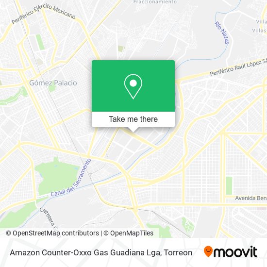 Amazon Counter-Oxxo Gas Guadiana Lga map