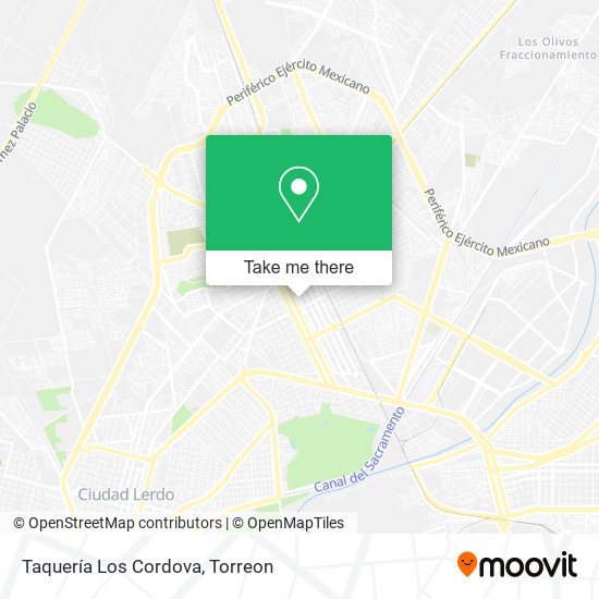 Mapa de Taquería Los Cordova