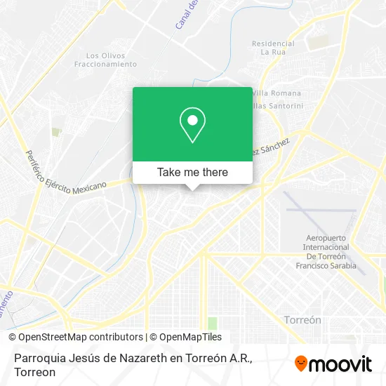 Parroquia Jesús de Nazareth en Torreón A.R. map