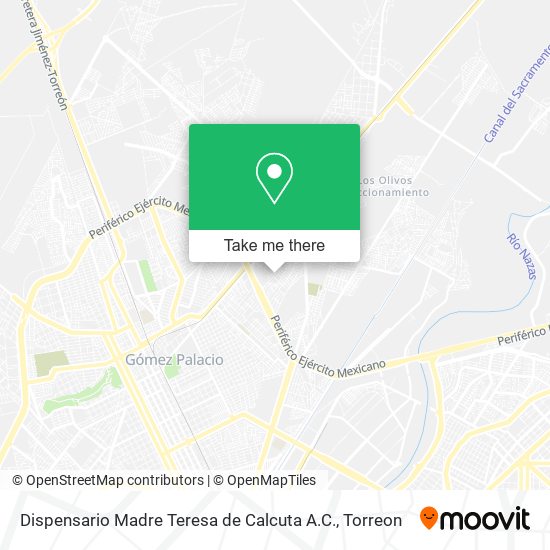 Mapa de Dispensario Madre Teresa de Calcuta A.C.