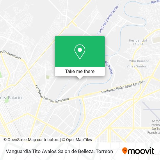Vanguardia Tito Avalos Salon de Belleza map