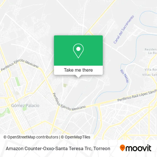 Amazon Counter-Oxxo-Santa Teresa Trc map