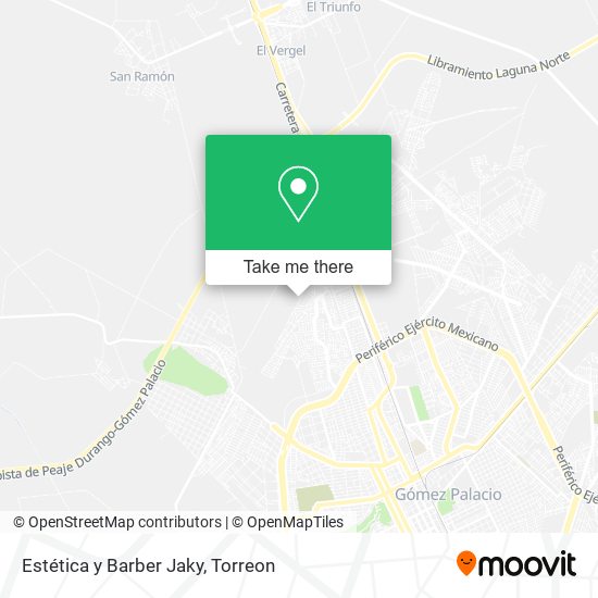 Mapa de Estética y Barber Jaky