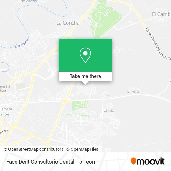 Mapa de Face Dent Consultorio Dental