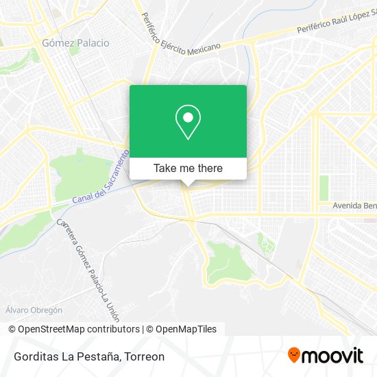 Gorditas La Pestaña map