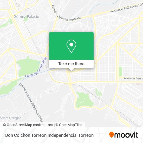 Don Colchón Torreón Independencia map