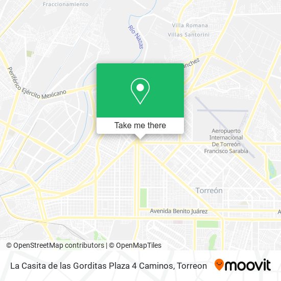 La Casita de las Gorditas Plaza 4 Caminos map
