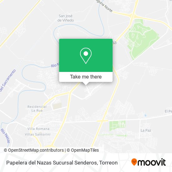 Mapa de Papelera del Nazas Sucursal Senderos