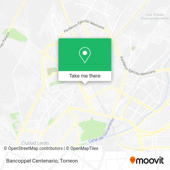 Mapa de Bancoppel Centenario