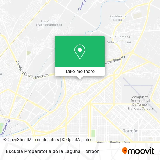 Mapa de Escuela Preparatoria de la Laguna