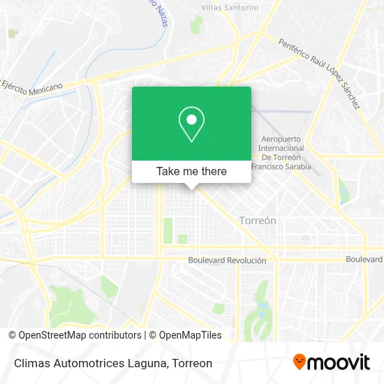 Climas Automotrices Laguna map