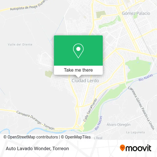 Auto Lavado Wonder map