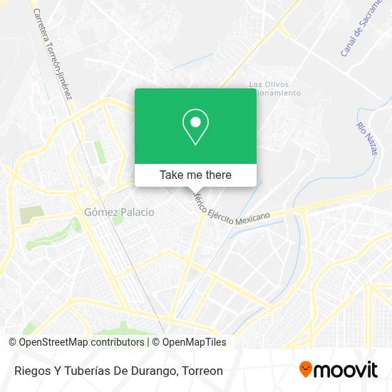 Riegos Y Tuberías De Durango map