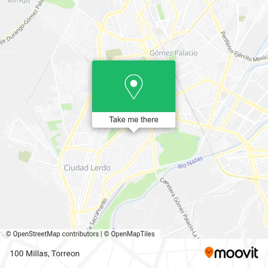 100 Millas map