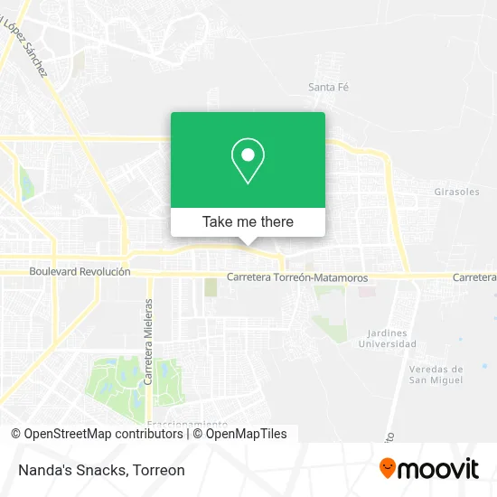 Nanda's Snacks map