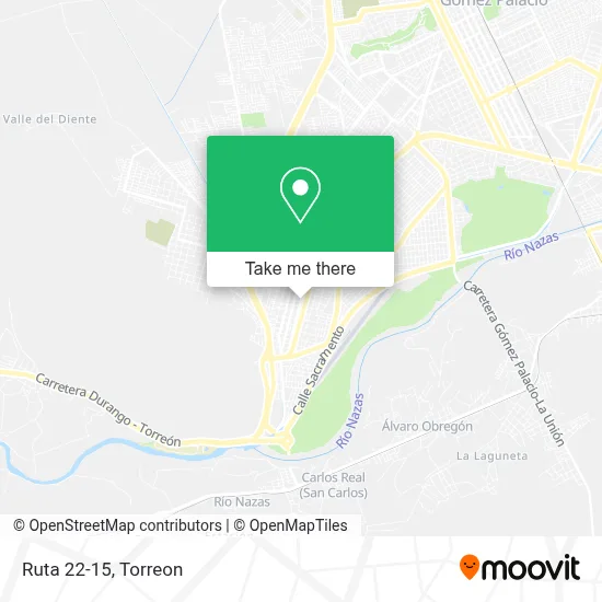Ruta 22-15 map