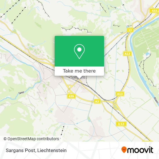 Sargans Post map