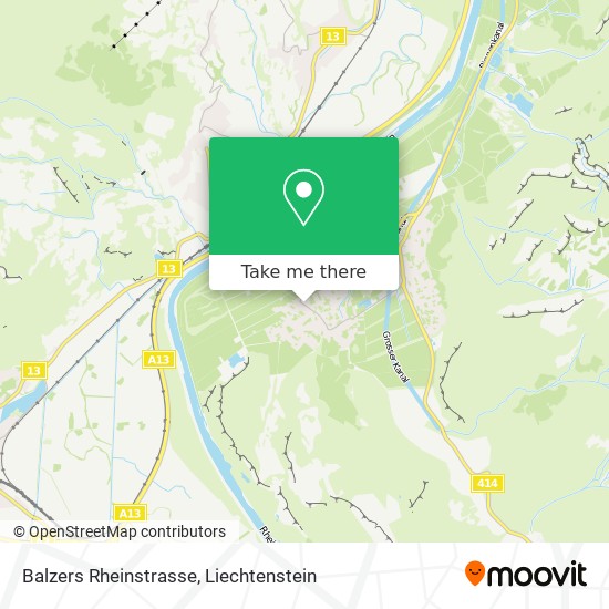Balzers Rheinstrasse map