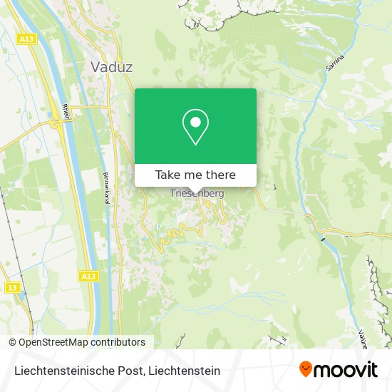 Liechtensteinische Post map