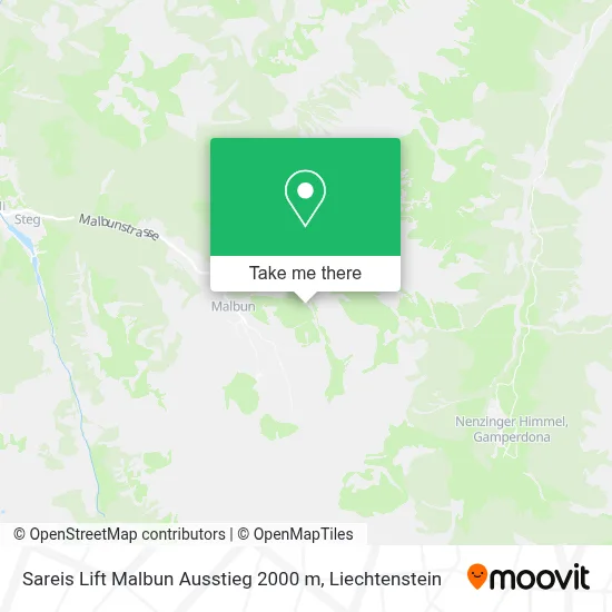 Sareis Lift Malbun Ausstieg 2000 m map
