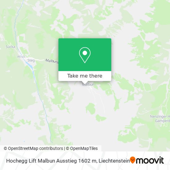 Hochegg Lift Malbun Ausstieg 1602 m map