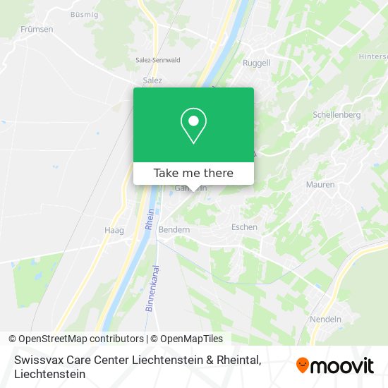 Swissvax Care Center Liechtenstein & Rheintal map