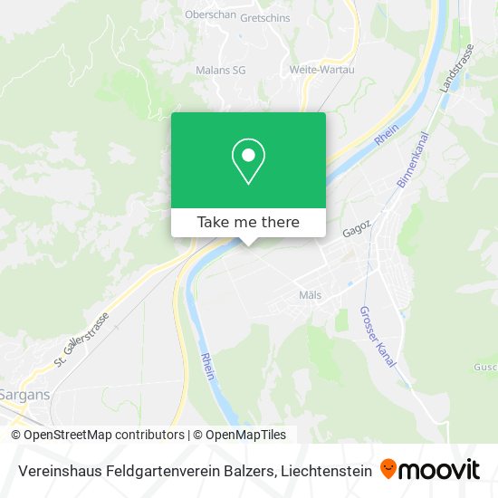 Vereinshaus Feldgartenverein Balzers map