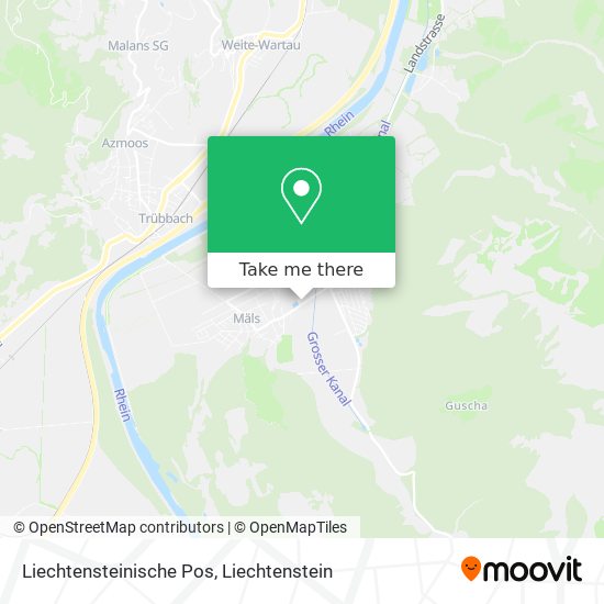 Liechtensteinische Pos map