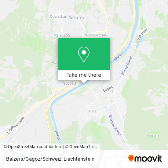 Balzers/Gagoz/Schweiz map