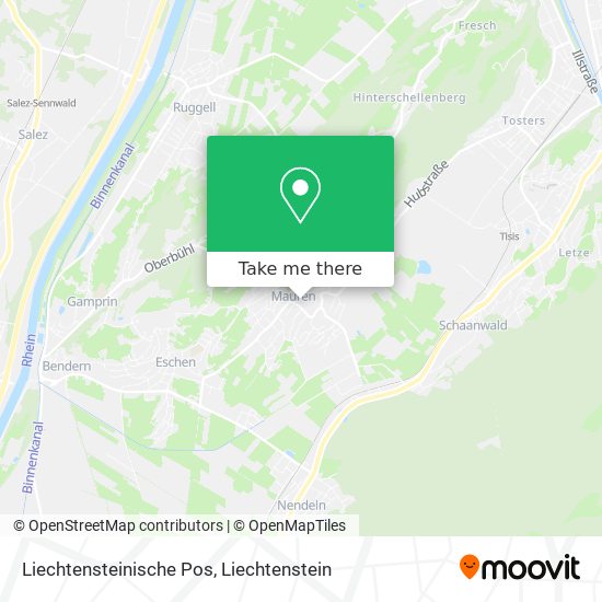 Liechtensteinische Pos map